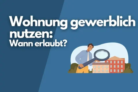 Mann prüft mit Lupe, wann eine Wohnung gewerblich genutzt werden darf.