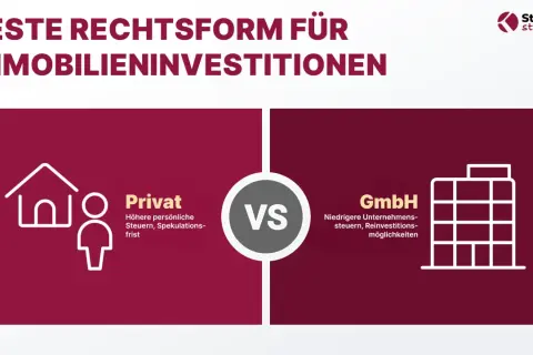 Vergleich: Privat vs. GmbH für Immobilieninvestitionen. Erfahren Sie, wie Sie mit der richtigen Rechtsform Steuern sparen.