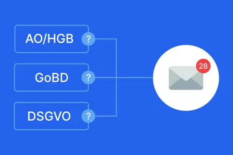 Fragen zu AO/HGB, GoBD, DSGVO? Eine revisionssichere E-Mail-Archivierung ist die Antwort auf Ihre Fragen.
